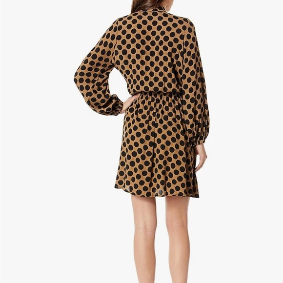 Rachel Pally Rayon Dana Dress Polka Dot Tan Black Size Medium - Picture 3 of 13